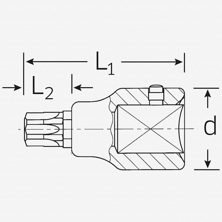 Stahlwille 05100060 TORX® Socket, 59TX 3/4"Drive T60