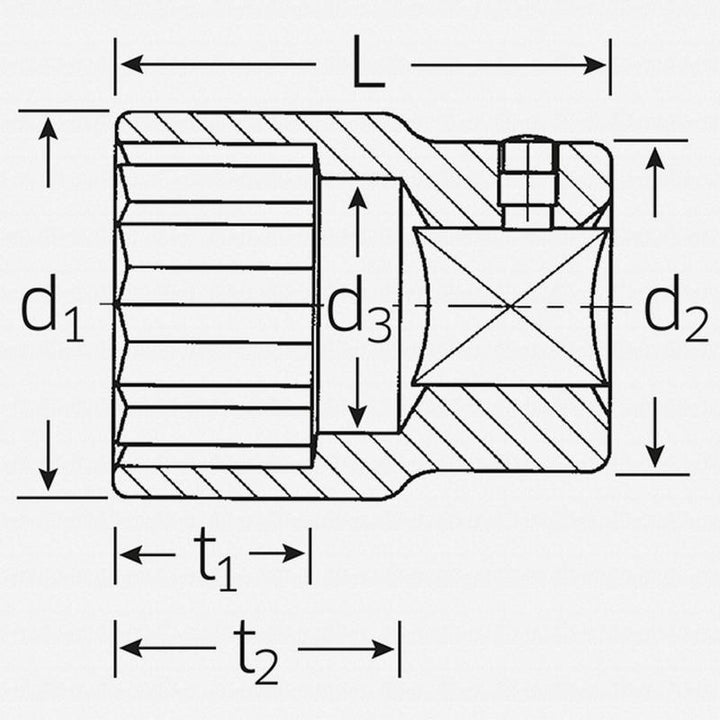Stahlwille 05410062 55a 1 7/16 Inch 12-pt Bi-Hex Socket 3/4 Inch Drive