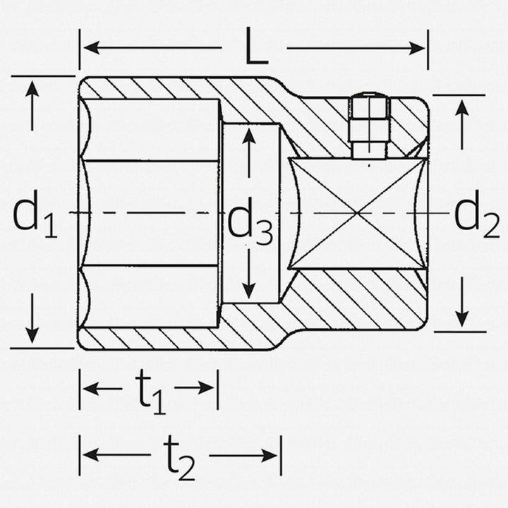 Stahlwille 06010065 Hex 60 1" Drive 6-pt Socket 65 mm