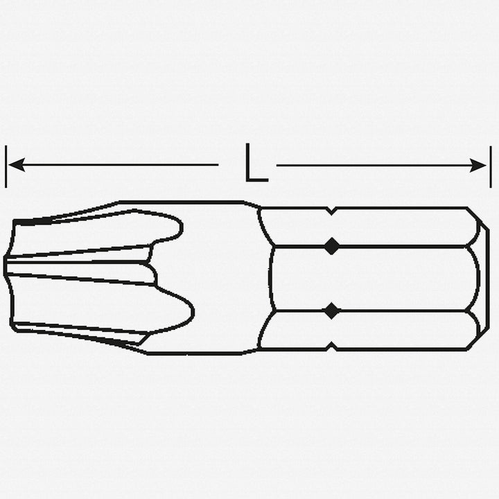 Stahlwille 08161025 1443 TPI25 1/4" Drive Security Five Lobe Insert Bit