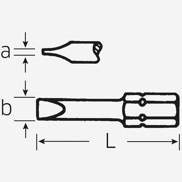 Stahlwille 08301265 1248 6.5 mm Slotted Power Bit, 1/4" Drive