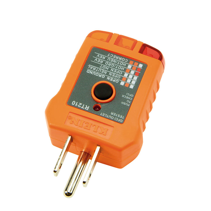 Klein Tools RT210 GFCI Receptacle Tester for North American AC Electrical Outlet Receptacles