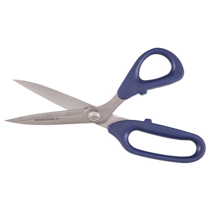 Heritage Cutlery 7211 8 1/4'' SS Bent Trimmer / Plastic Ambidextrous Handle / Double Sharp Points