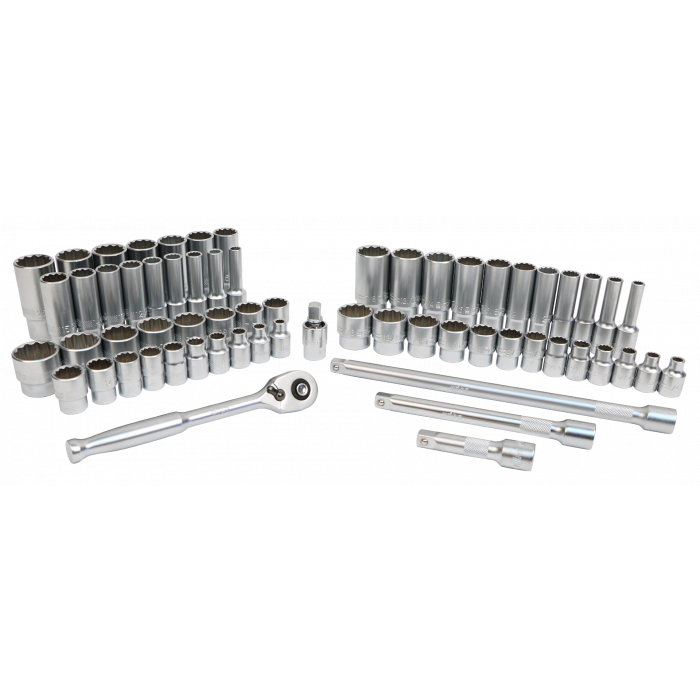 Wiha Tools 33799 63-Piece 3/8” Drive MM and SAE Socket Set