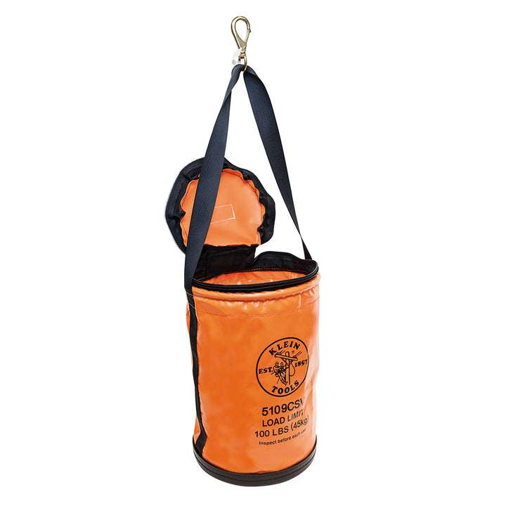 Klein Tools 5109CSV Vinyl Top-Closing Bucket with Swivel Snap