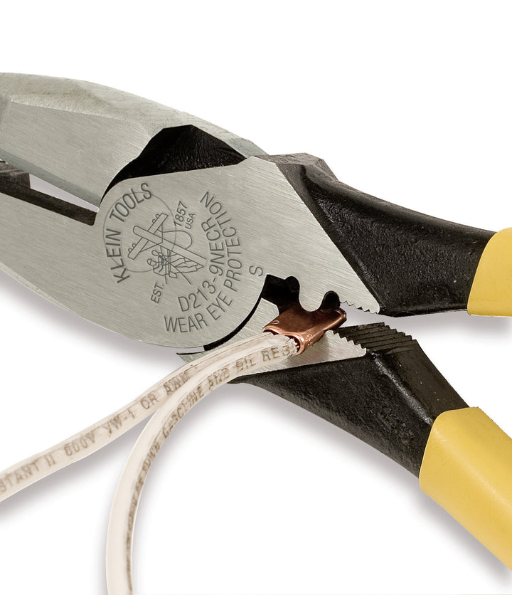Klein Tools D213-9NE-CR Lineman's Crimping Pliers, 9-Inch