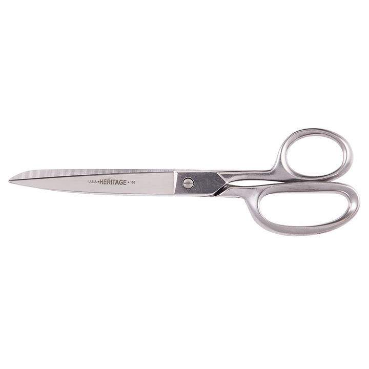 Heritage Cutlery 159C 9'' Straight Stainless Trimmer / Curved Blades