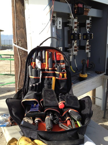 Klein Tools 55421BP-14 Backpack, Electrician Tool Bag, Tradesman Pro Organizer, 39 Pockets and Molded Base