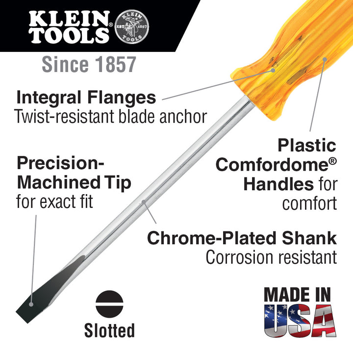 Klein Tools BD306 Keystone Screwdriver, 5/16", 6" Shank