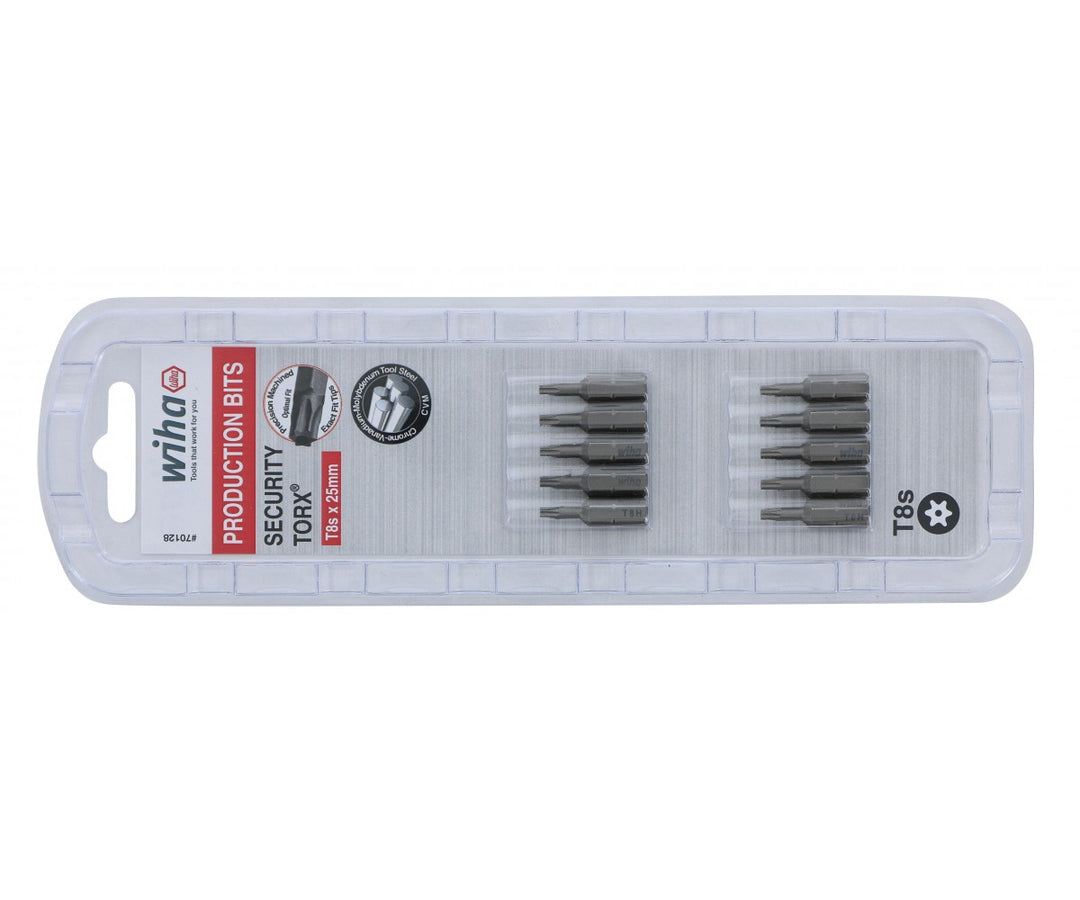 Wiha Tools 70128 Security TORX Insert Bits, T8s, 10 Pk.