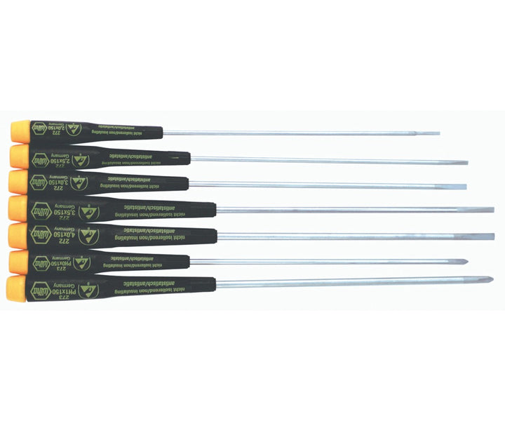 Wiha Tools 27393 Extra Long ESD Safe Slotted/Phillips Precision Driver 7 Pc. Set