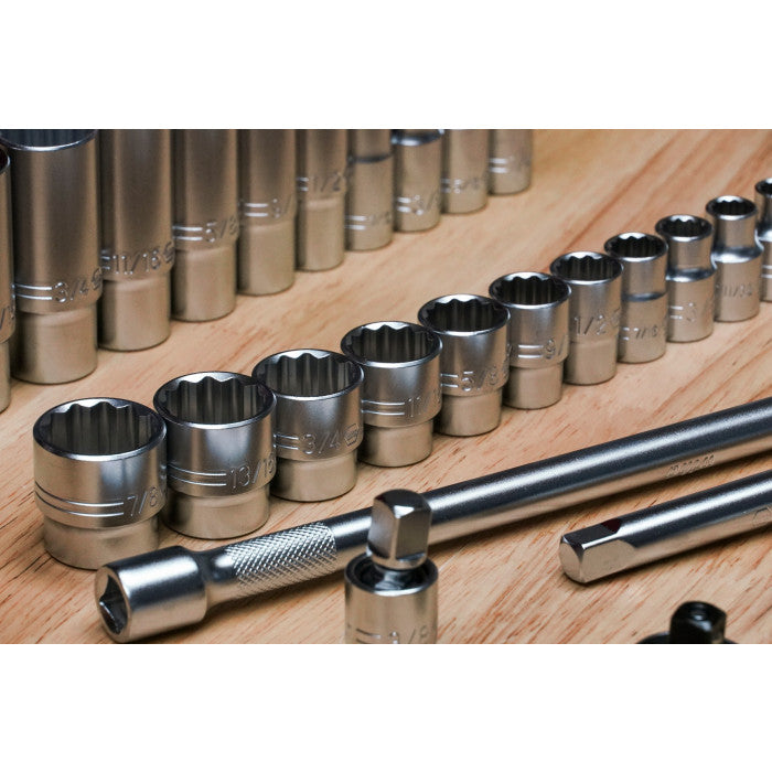 Wiha Tools 33799 63-Piece 3/8” Drive MM and SAE Socket Set