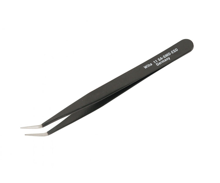 Wiha Tools 55531 117mm MicroTip 30 Degree Bend and 0.5mm Slot Milled 11SA SMD ESD Tweezers