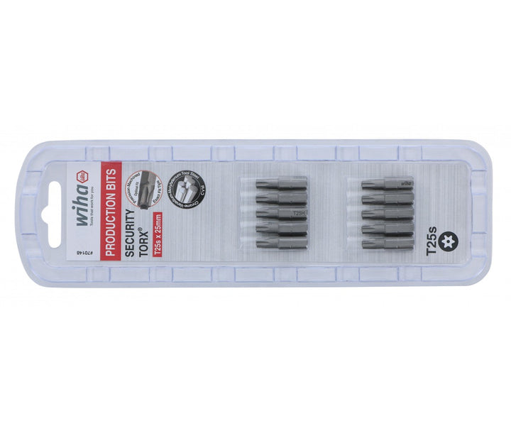 Wiha Tools 70148 Security TORX Insert Bits, T25s, 10 Pk.