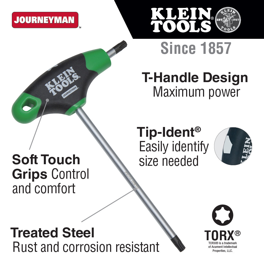 Klein Tools JTH67T TORX® T-Handle HEx Key Set and Stand, 6", 7 Pc.
