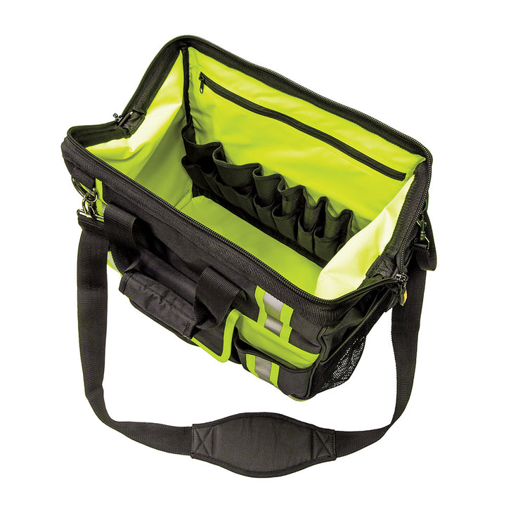Klein Tools 55598 Tradesman Pro High-Visibility Tool Bag with 42 Pockets and Detachable Shoulder Strap