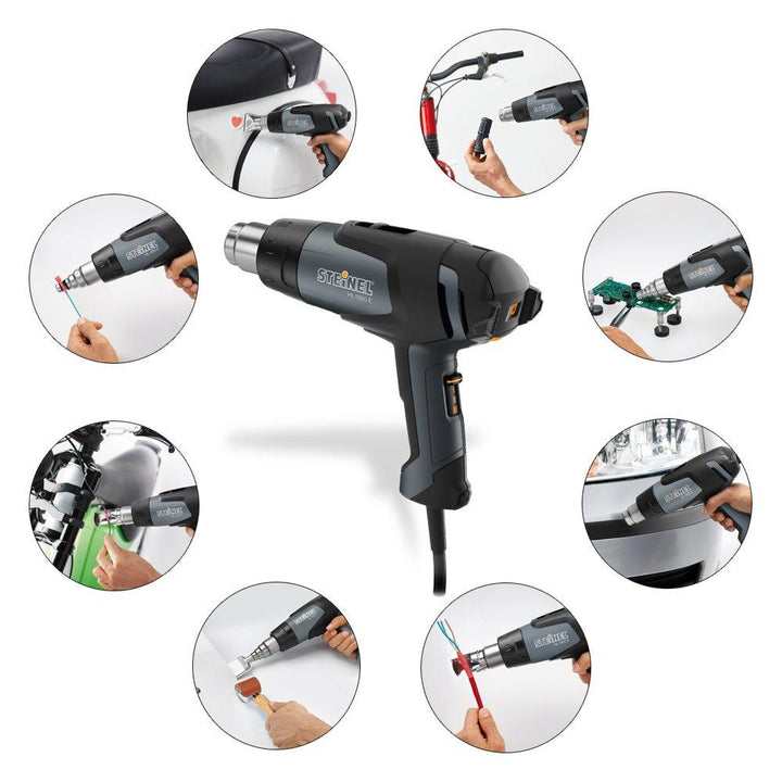 Steinel HL 1920 E Professional Heat Gun, 1500 W, Adjustable Temperature and Airflow, Hot Air Gun for Soldering, Heat Shrinking, Stripping Paint