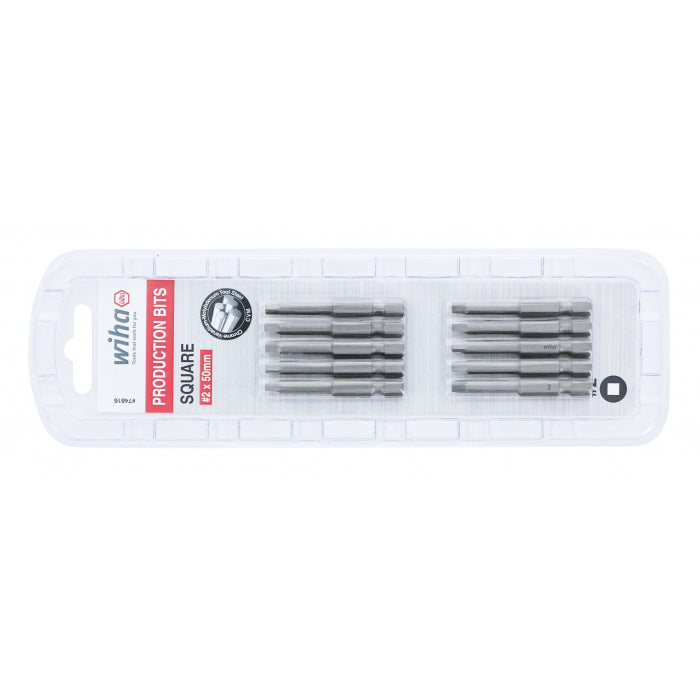 Wiha Tools 74816 Square Power Bit, #2 x 50 mm, 10 Pk.