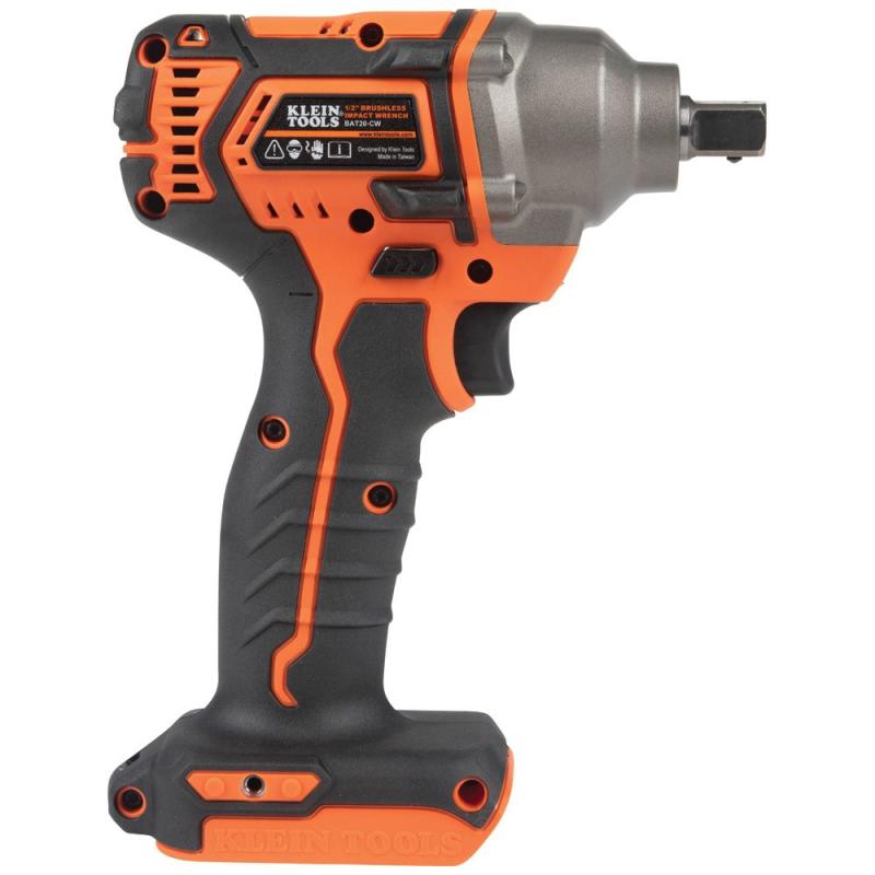 Klein Tools BAT20CW Battery-Operated Compact Impact Wrench, 1/2-Inch Detent Pin, Tool Only