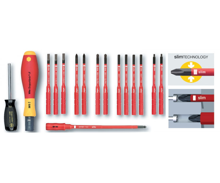 Wiha Tools 28792 Insulated TorqueControl with SlimLine Blades, 16 Pc. Set