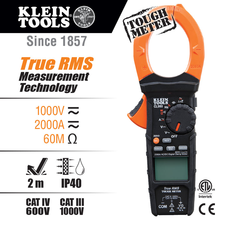 Klein Tools CL900 2000A Digital Clamp Meter