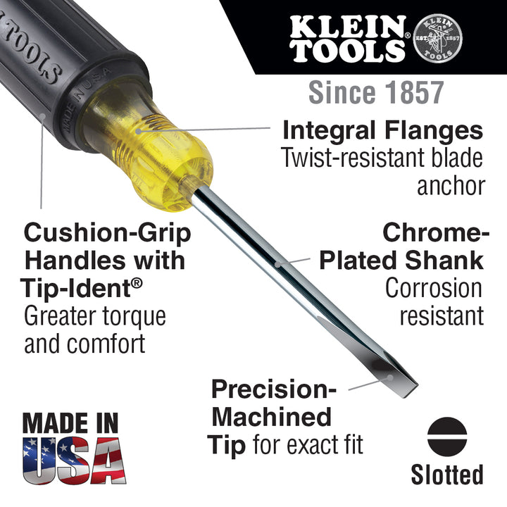 Klein Tools 600-6 5/16-Inch Keystone Screwdriver 6-Inch Square Shank