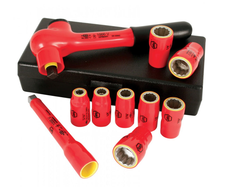 Wiha Tools 31493 Insulated Inch Socket Set, 3/8" Drive, 10 Pc.