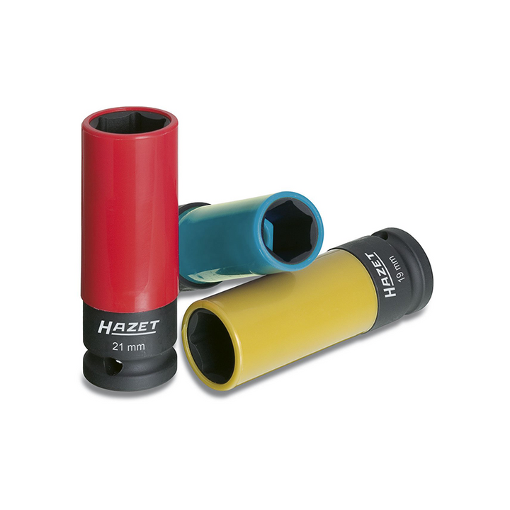 Hazet 903SPC/3 - 17, 19, 21mm x 1/2" Lug Nut Impact Socket with Plastic Sleeve Set