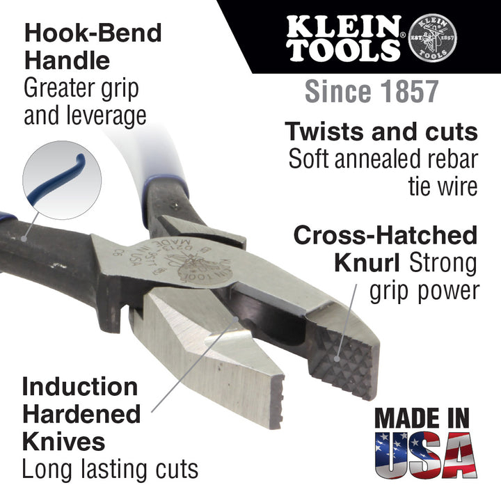 Klein Tools D201-7CST Ironworker's Pliers, 9" with Spring