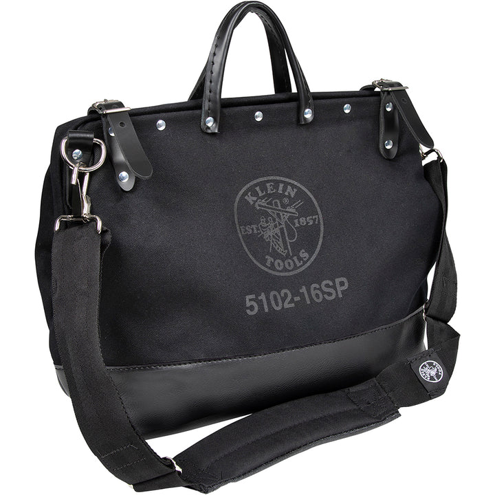 Klein Tools 510216SPBLK Deluxe Black Canvas Tool Bag, 16