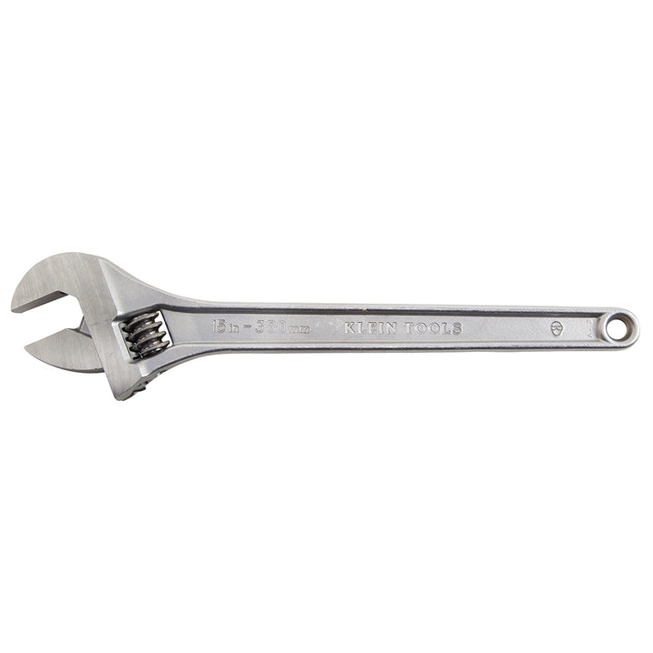 Klein Tools 506-15 Adjustable Wrench, Forged Drive Wrench with High Polish Chrome Finish and Contoured Handle, 15-Inch