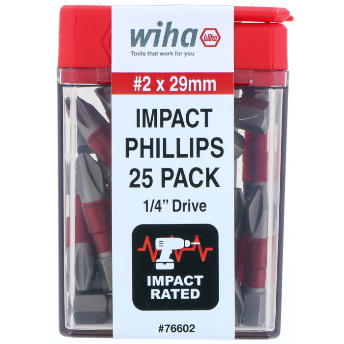 Wiha Tools 76602 MaxxTor Impact Bit Phillips #2 - 29mm - 25 Pack