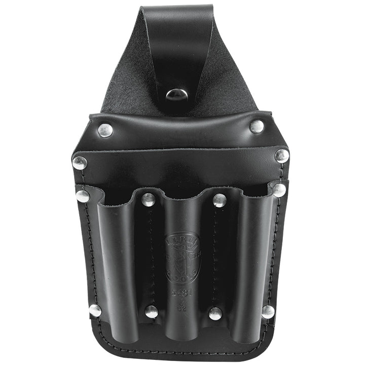 Klein Tools 5481 Leather Back Pocket Tool Pouch Made of Double Stitched and Riveted Leather, 6-Pockets