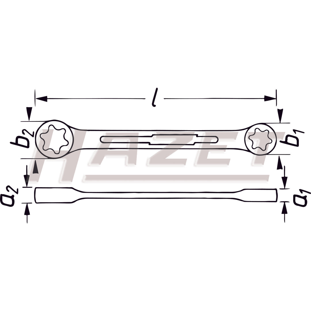 Hazet 609-E10xE12 TORX® double box-end wrench E10 x E12