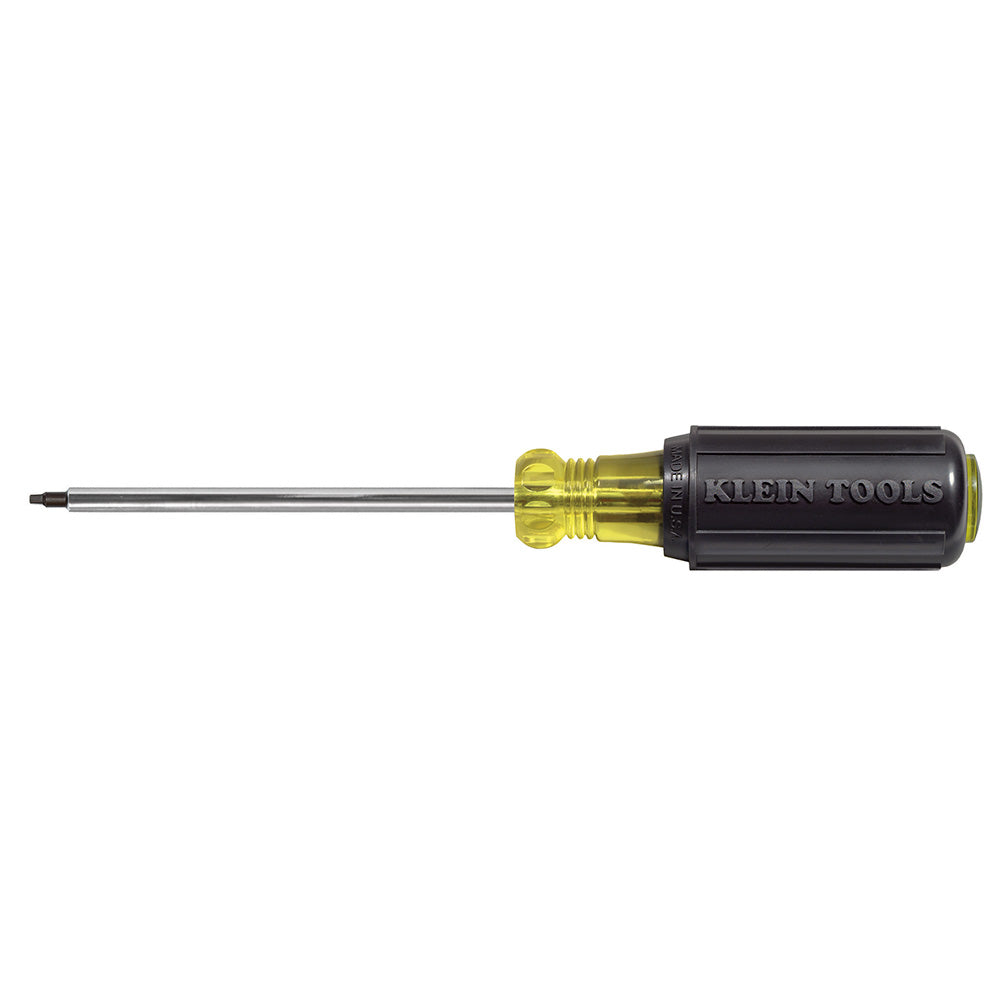 Klein Tools 662 #2 Square-Recess Tip Screwdriver with 4-Inch Round Shank and Cushion Grip Handle