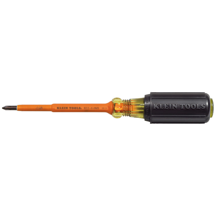 Klein Tools 6334INS Insulated Screwdriver, #1 Phillips Tip, 4-Inch