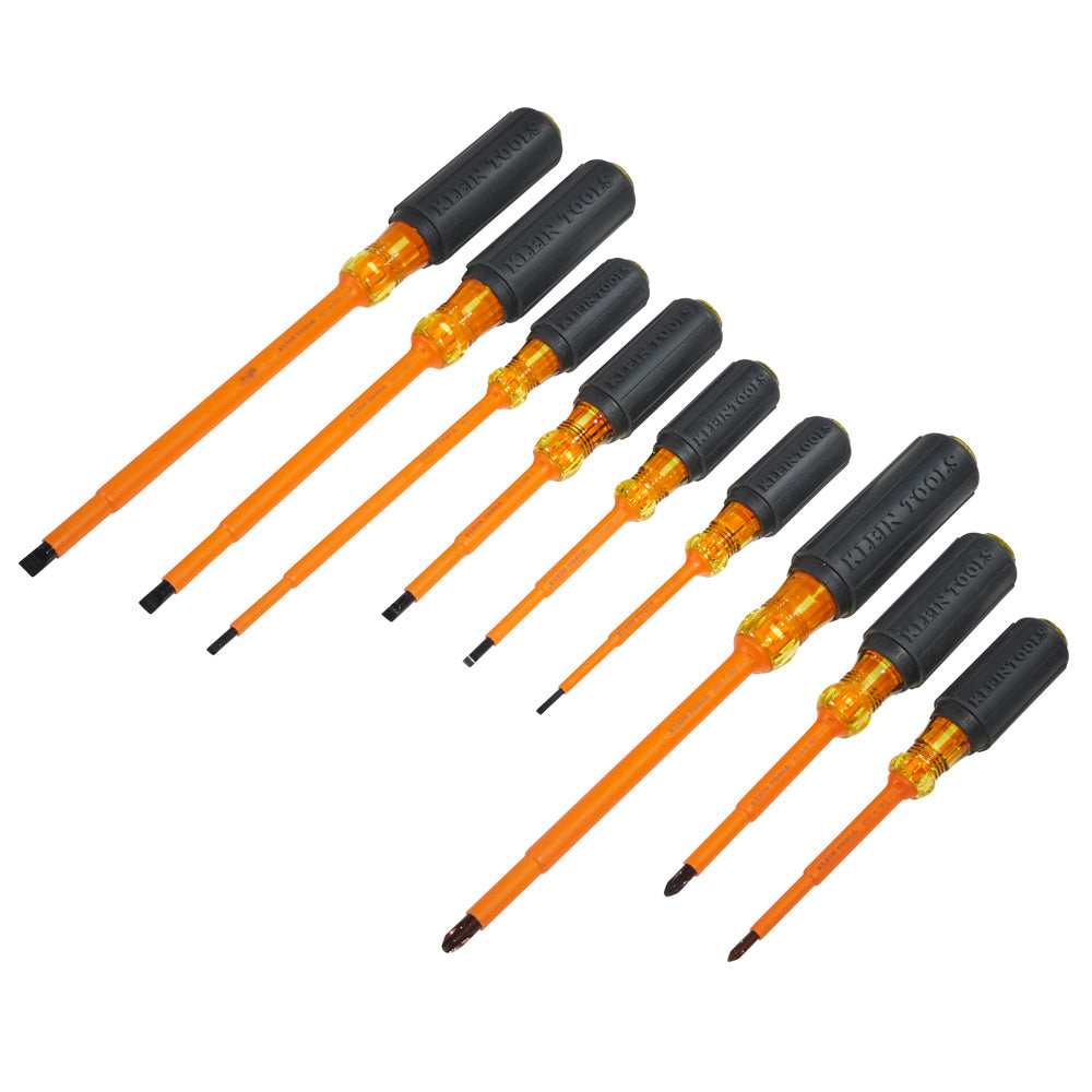 Klein Tools 33528 Insulated Screwdriver Set, Slotted and Phillips, 9-Piece