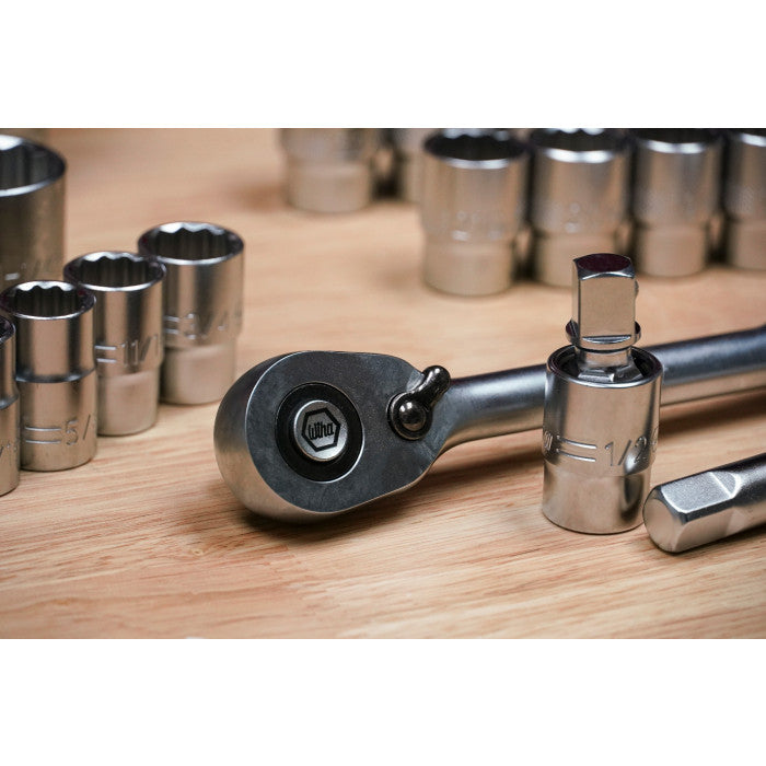 Wiha Tools 33899 84 Piece Professional Socket Set - 1/2” Drive - Metric and SAE