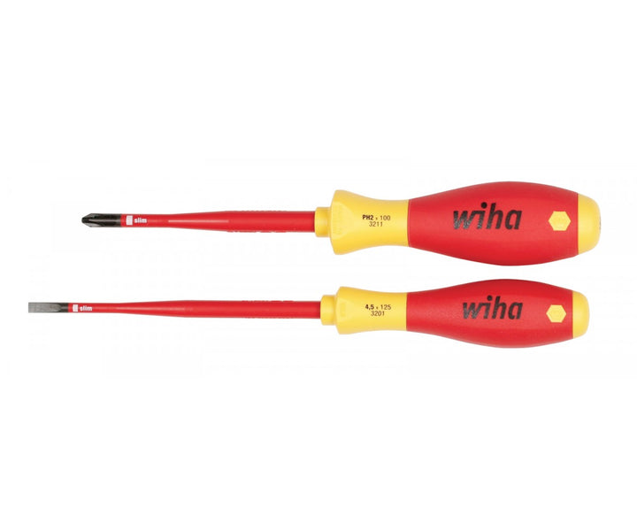 Wiha Tools 32189 Insulated SlimLine Slotted/Phillips Screwdrivers 2 Piece Set