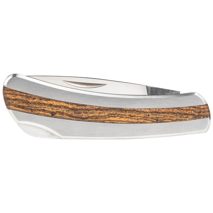 Klein Tools 44034 Pocket Knife with Rosewood Insert Handle, 2-5/8-Inch Stainless Steel Drop-Point Blade