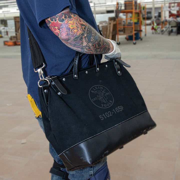 【20/80】/CANVAS #6 TOOL SHOULDER BAG 黒 Klein Tools 16-Inch Deluxe Black Canvas 16-in Buckle Tool