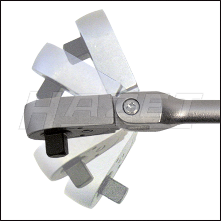 Hazet 8816G Reversible Ratchet with Hinge Joint, 3/8"