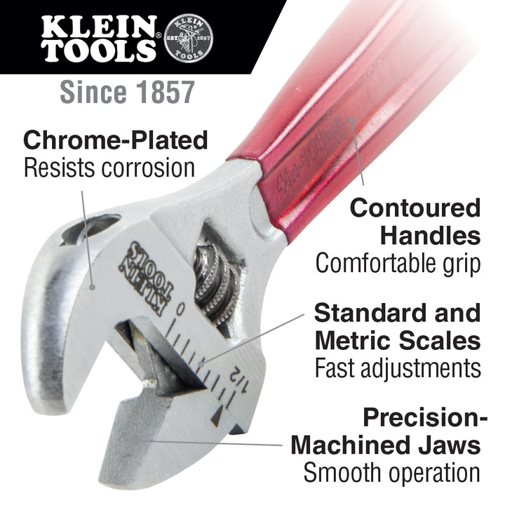 Klein Tools D507-6 Adjustable Wrench, Extra Capacity