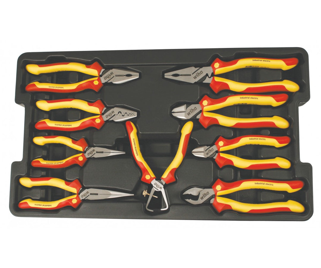 Wiha Tools 32999 Insulated Pliers / Cutters Set with Tray, 9 Pc.