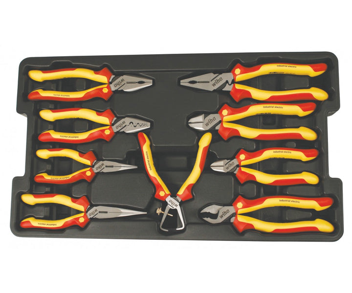 Wiha Tools 32999 Insulated Pliers / Cutters Set with Tray, 9 Pc.