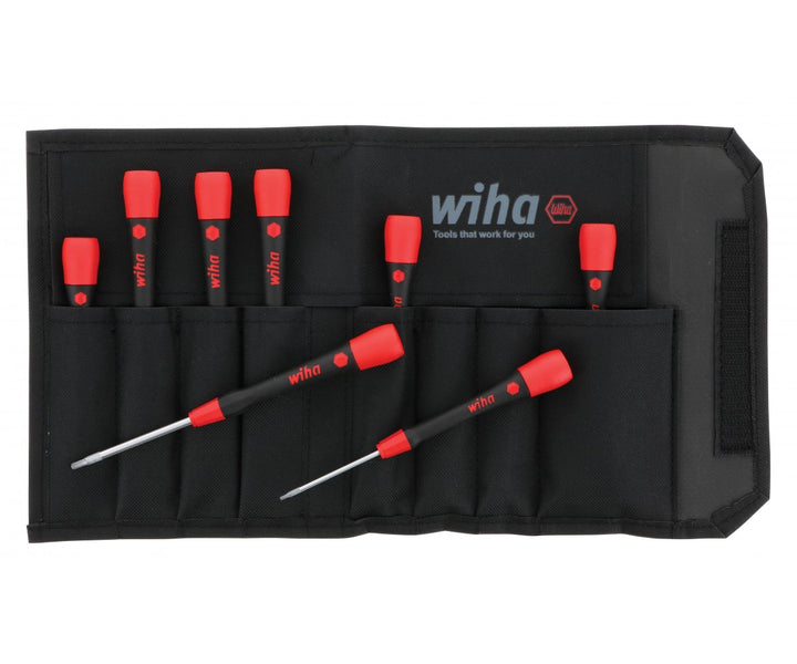 Wiha Tools 26392 PicoFinish Precision Hex Inch Screwdriver Set w/ Canvas Pouch, 8 Pc.
