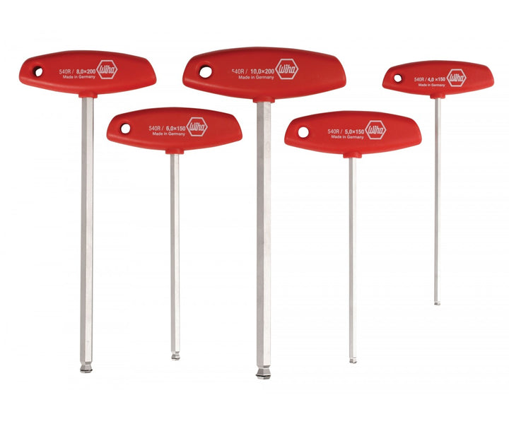 Wiha Tools 54090 5 Piece MagicRing Ball End Hex Metric T-Handle Set