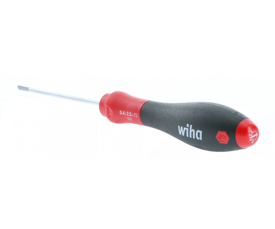 Wiha Tools 30203 SoftFinish Slotted Screwdriver 2.5mm x 75mm