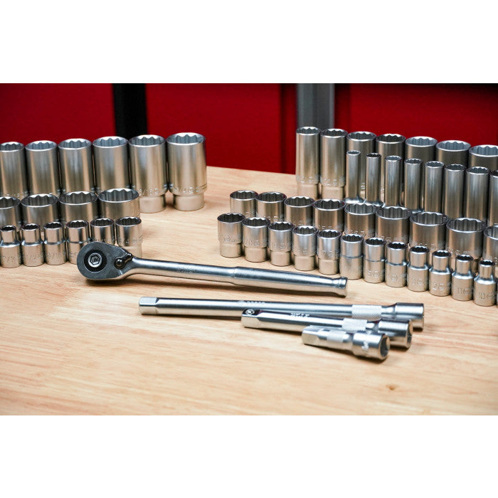 Wiha Tools 33899 84 Piece Professional Socket Set - 1/2” Drive - Metric and SAE