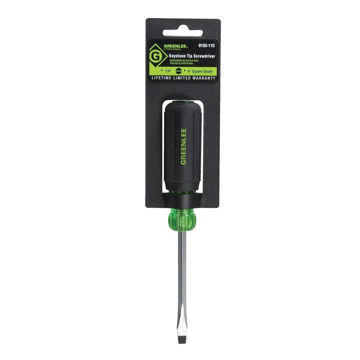 Greenlee 0153-11C Screwdriver, Flat-Key 1/4x4 in.